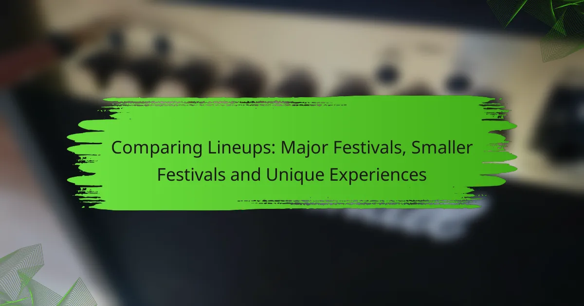Comparing Lineups: Major Festivals, Smaller Festivals and Unique Experiences