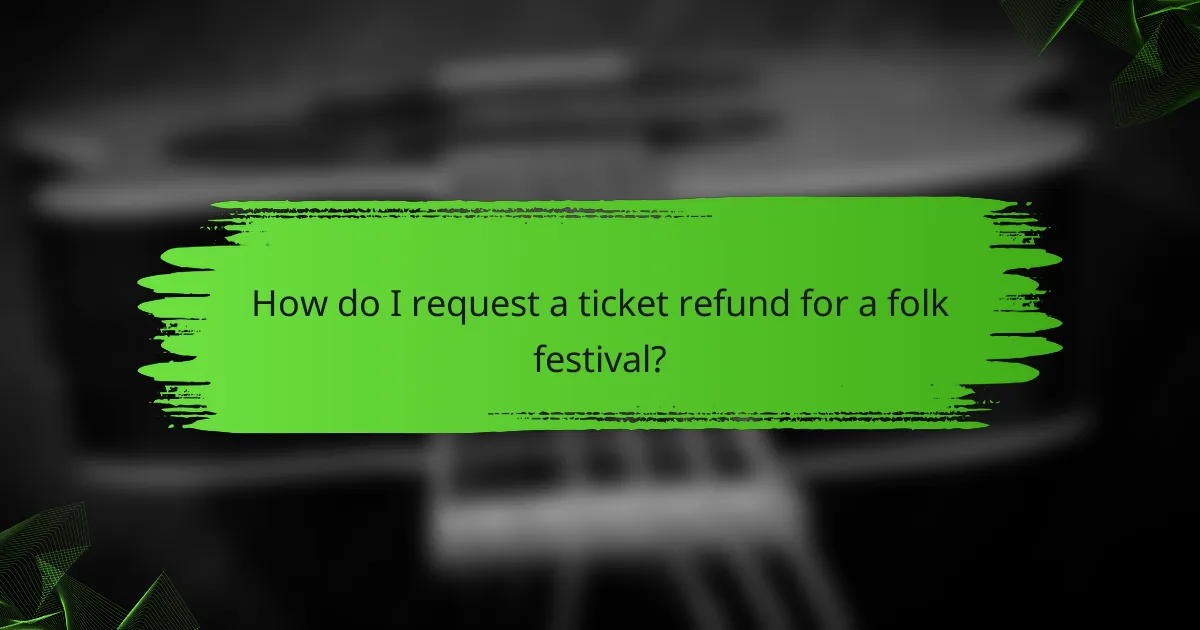 How do I request a ticket refund for a folk festival?