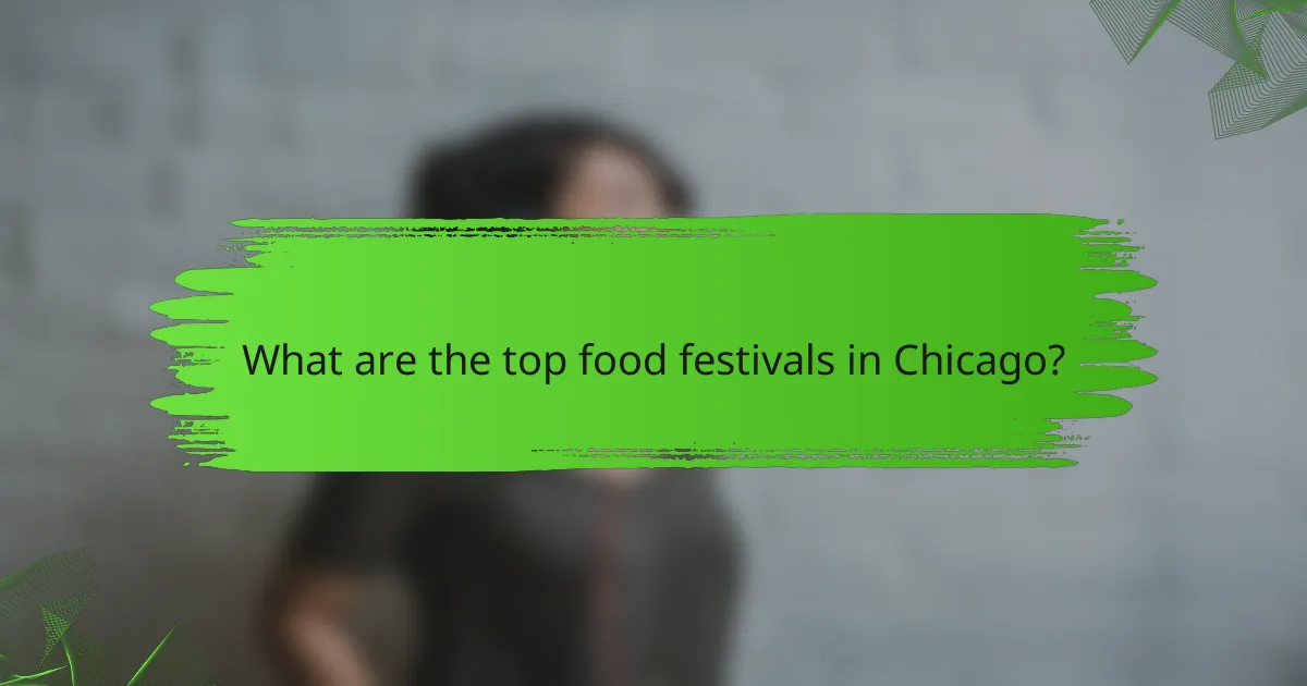 What are the top food festivals in Chicago?
