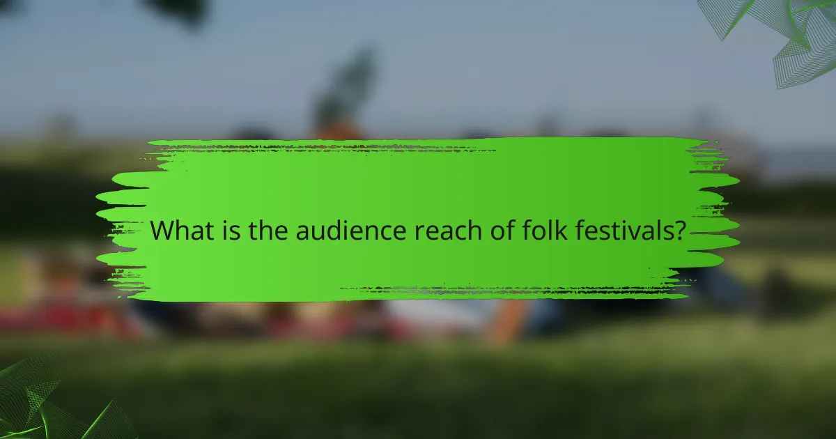 What is the audience reach of folk festivals?