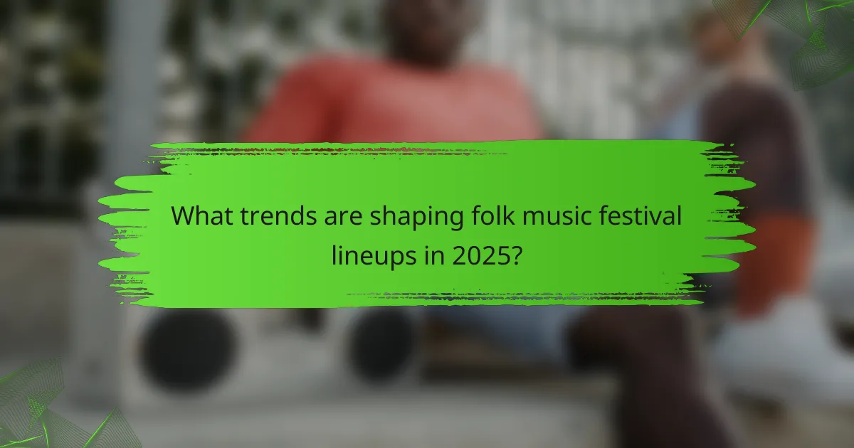 What trends are shaping folk music festival lineups in 2025?